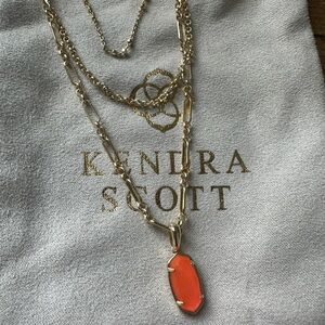 Kendra Scott Elisa Triple Strand in Gold and Coral